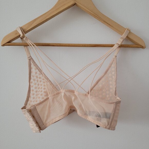 Victoria's Secret Unlined Strappy Starburst Plunge Bra in Champagne-34D - Picture 4 of 8